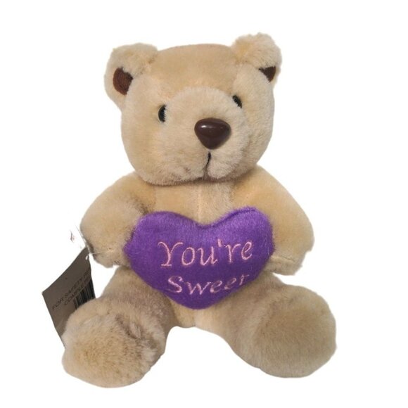 Fun World Valentines Day Teddy Bear Heart Your Sweet Plush Stuffed Animal 6.5" - Picture 1 of 5